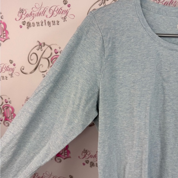 Twik Simonβs long sleeve stretchy white Blue Organic Cotton Top soft comfy - Picture 4 of 9
